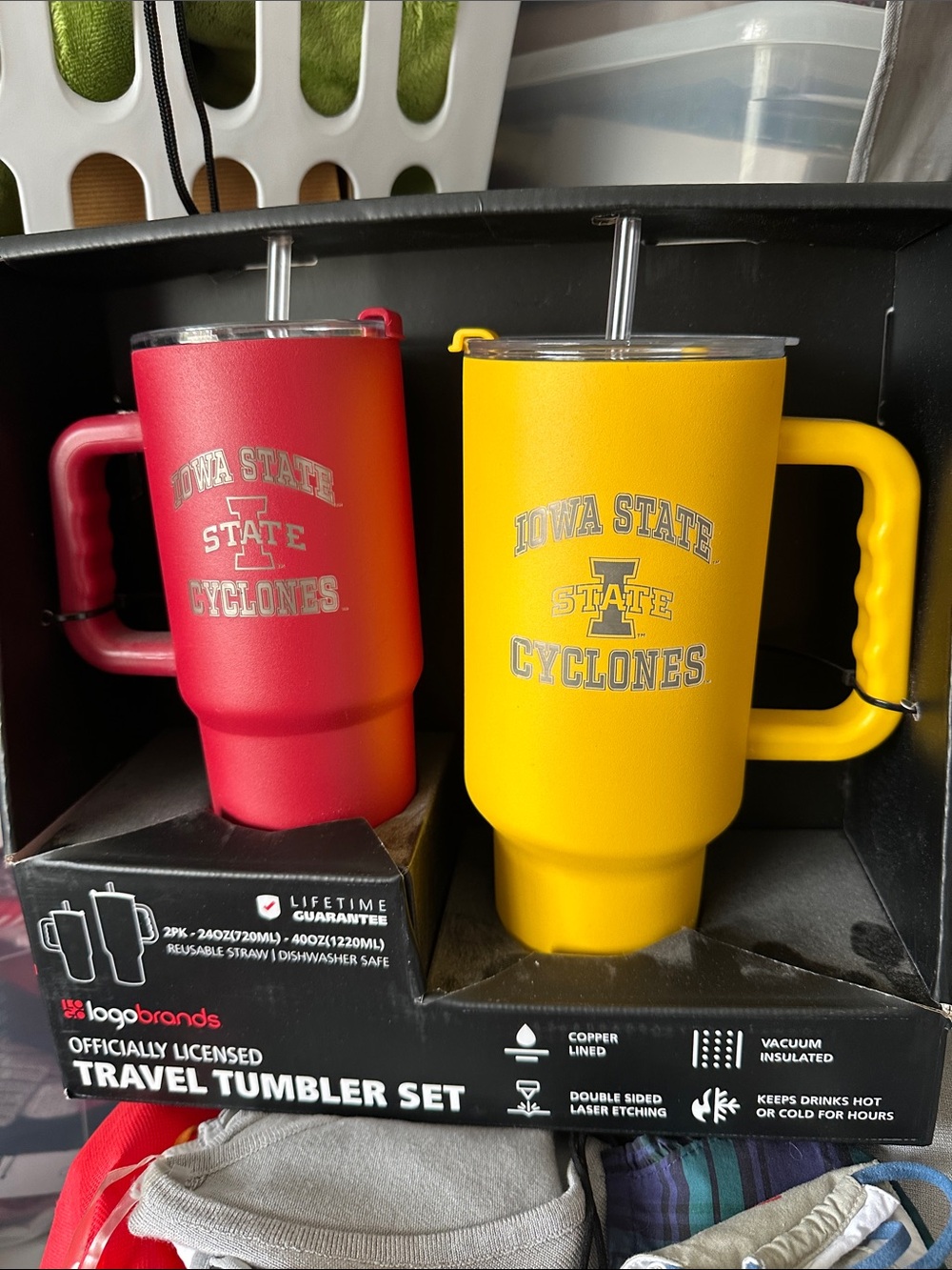 Iowa State Cyclones Stainless Travel Tumbler Set - Red & Yellow